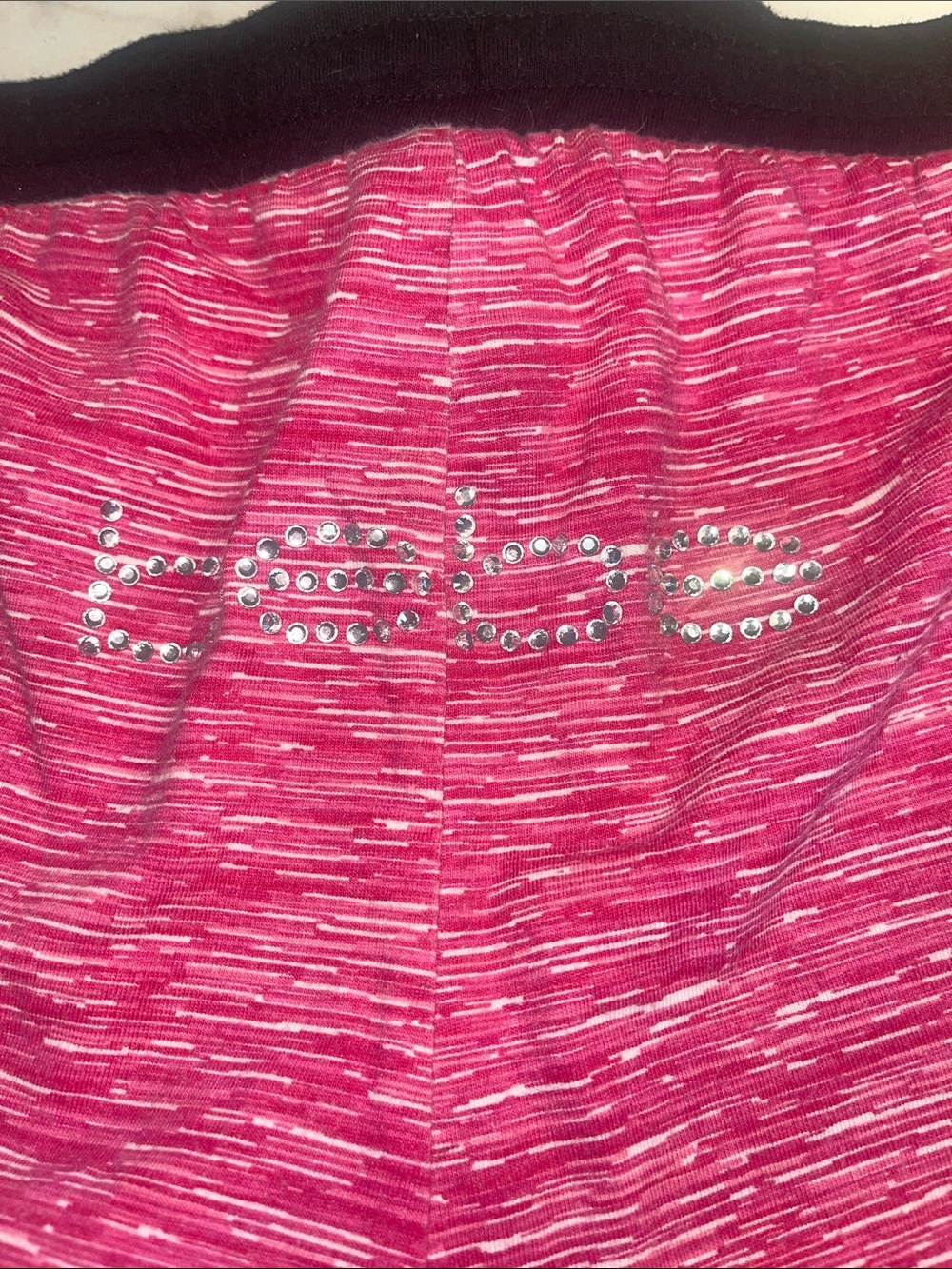 bebe Pink Athletic Shorts with Black Trim